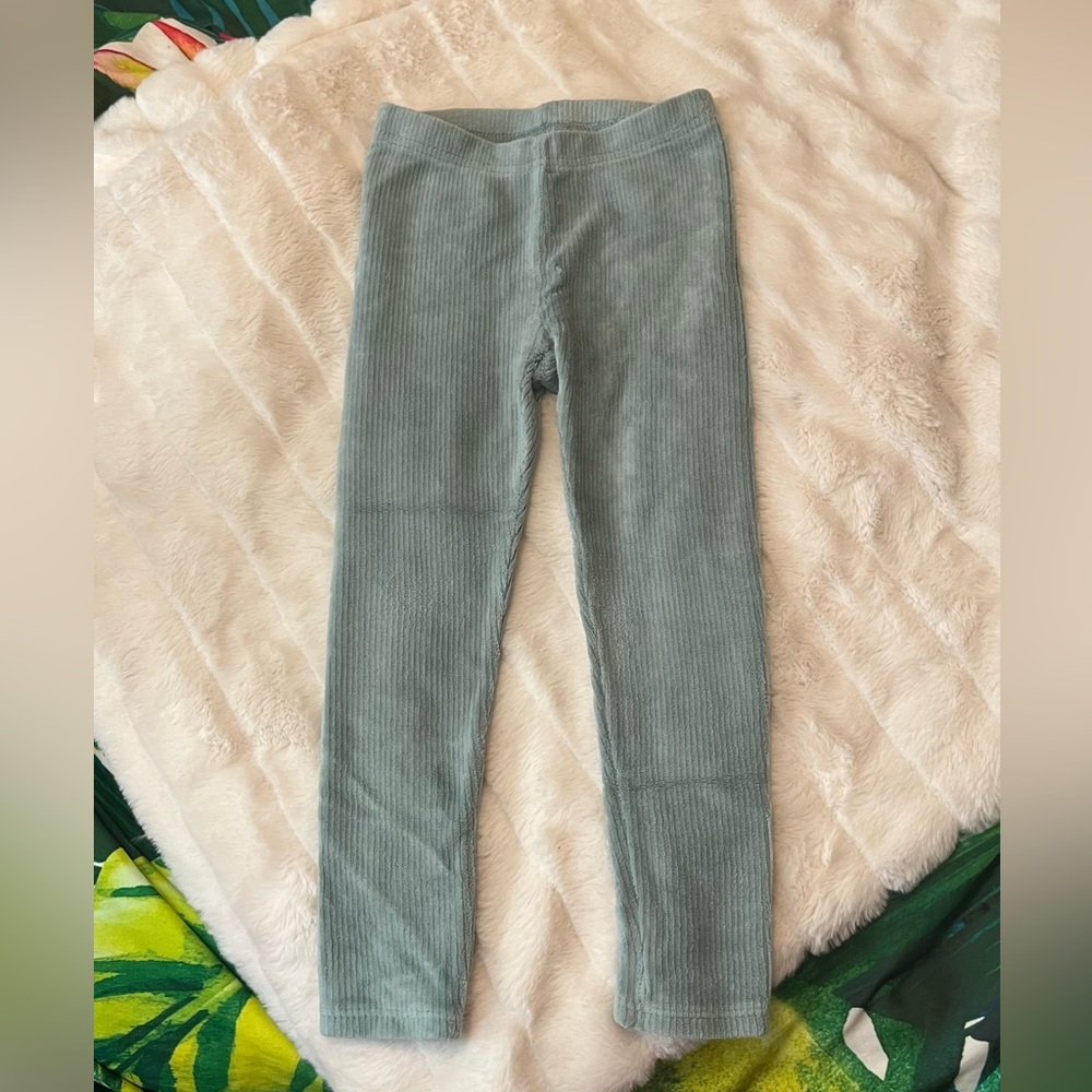 Janie and Jack Girls 3T Blue Grey Corduroy Pull On Ribbed Casual Legging Pants